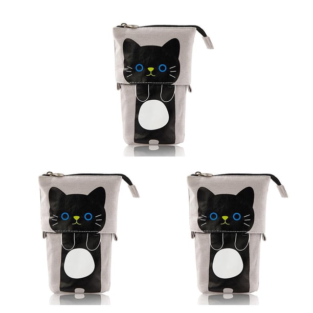 Methold Bolsa portalápices Caja de capacidad media Estuche Plumas Bolsa Suministros Almacenamiento Regalos Estuches retráctiles Cosméticos Negro Type1 NO1