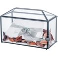 thumbnail image 1 of Small .‘‘ x .‘‘ x .‘‘ Glass Card Box with Slot & Lock for Wedding Reception Geometric Clear Envelops Box Suitable for x es Cards Gold (Slot Length cm) Handmade, 1 of 9