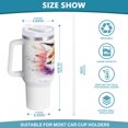 thumbnail image 3 of 40 Oz Car Handle Water Bottle Water Cup Water Bottle Water Jug Coffee Cup Travel Water Bottle Color Watercolor Cartoon Fox, 3 of 8