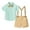 ZB Green, variant on Baby Outfits Boy Toddler Baby Boys Summer Dressy Outfit Solid Short Sleeve Button Shirt and Adjustable Suspenders Set Toddler Outfits for Boys Green 18 Months-24 Months