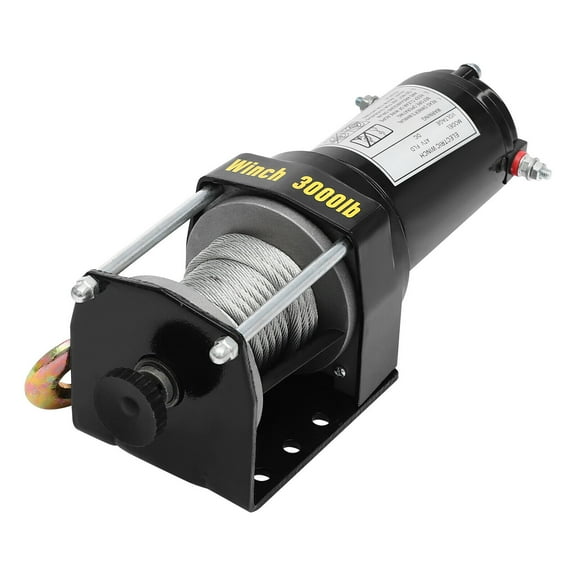 3000 LBS Electric Winch Kit - Heavy Duty Electric Winch with Wired Remote Control for Towing, Lifting, and Off-Road Use