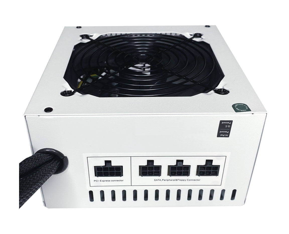 Apevia ATX-ES700-WH Essence 700W ATX Semi-Modular Gaming Power Supply with Auto-Thermally Controlled 120mm Black Fan, 115/230V Switch, All Protections, White Casing