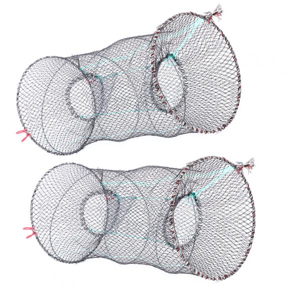 LAFGUR Crab Trap,Crab Net,2PCS Collapsible Cast Net Fishing Net Lobster Shrimp Crab Trap Portable Folding Fishing Accessories