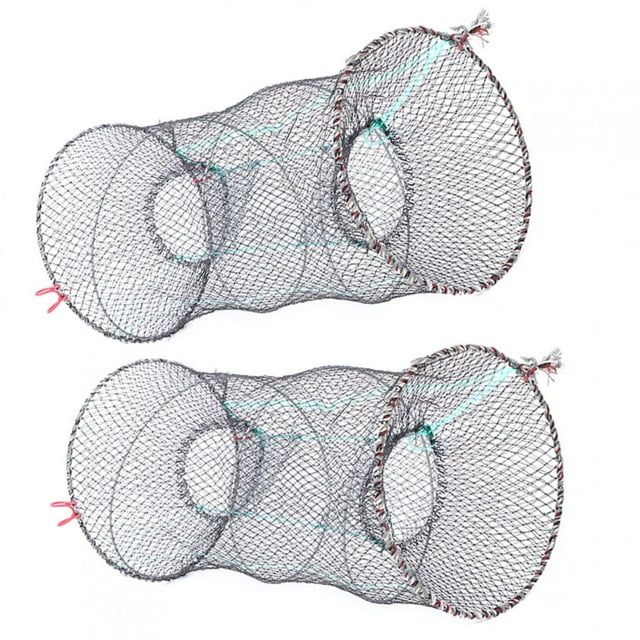 LAFGUR Piège à Crabe, Filet à Crabe, 2 Pcs Filet de Pêche Pliable Moulé Filet pour Homard Crevette Piège à Crabe Accessoires de Pêche Portatifs Pliants