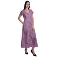 thumbnail image 4 of Moomaya Robe Longue Maxi pour Femmes à Manches Courtes, Robe Formelle/décontractée avec Poches P-TTG, 4 of 6