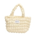 thumbnail image 3 of Bolso de mano para mujer, moderno, suave, informal, dulce, de gran capacidad, tipo hobo blanco, 3 of 9