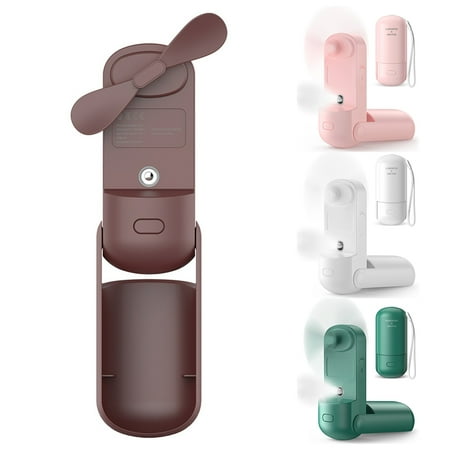 

3 in 1 Portable Mini Handheld Fan with Rechargeable Battery Operated and 3 Adjustable Speed Foldable Personal Fan for Girls Women Travelling