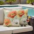thumbnail image 4 of Vintage Spring Floral Outdoor Waterproof Pillow Covers, Watercolor Farmhouse Summer Botanical Decorative Square Throw Pillowcase Sofa Cushion Sham for Patio/Couch/Chair, 16"x16" 2 Pack, 4 of 8