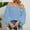 Sky Blue, variant on Babysbule Womens Tops Fashion Fashion Womens Tops Long Sleeve Cold Shoulder Solid Blouse Shirt T-Shirt Tops
