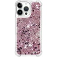 thumbnail image 2 of Case for iPhone 16 Pro Case Glitter Bling Liquid Cute Clear Phone Case,Floating Quicksand Shockproof Protective Bumper Soft TPU Cover for iPhone 16 Pro 6.3 inch Love Rose YB, 2 of 14