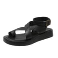 thumbnail image 2 of Women's platform platform sandals retro heightening flat toe high top Roman style, 2 of 2