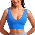 thumbnail image 1 of Top Deportivo CRZ YOGA Butterluxe Sin Aros Cuello en V Azul Talle S, 1 of 5