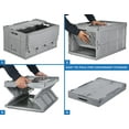 thumbnail image 2 of Mount-It! Foldable Plastic Storage Box Tote with Attached Lid, 65L Liter Capacity (MI-908), 2 of 2