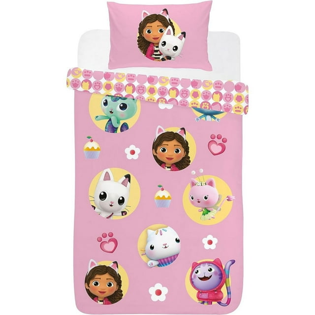 Gabby's Dollhouse Ensemble de Housse de Couette Réversible Gabby and Friends