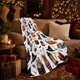 thumbnail image 3 of Playful Trick-Or-Treat decorative motif Collecting autumn celebration, Warm Flannel Blanket for Living Room and Family Room, Festive autumn celebration Scene, Art Lovers autumn celebration Gift, 3 of 9