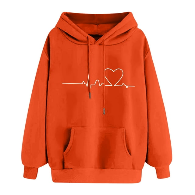 Women Fashion Graphic Drawstring Hoodie Long Sleeve Pullover Hoodie Top