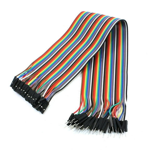 Unique Bargains 30cm Long 40Pin Female to Male Wire Jumper Cable Line Connector Colorful