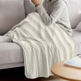 thumbnail image 3 of Sage Green Striped Blanket Soft Cozy Warm Throw Blanket for Couch, Plush Fuzzy Flannel Fleece Blankets for Sofa, Modern Farmhouse Green Stripes Bed Blankets Lightweight Gifts for Women, 40"x60", 3 of 9