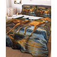 thumbnail image 3 of Quilts Twin XL Size, Orange Autumn Deer Soft Comforter Bedding Set for Bed, Forest Vintage Elk Lightweight Quilted Bedspread with Pillow Cover(2 Pieces) for All Season, 68x98 Inch, 3 of 6