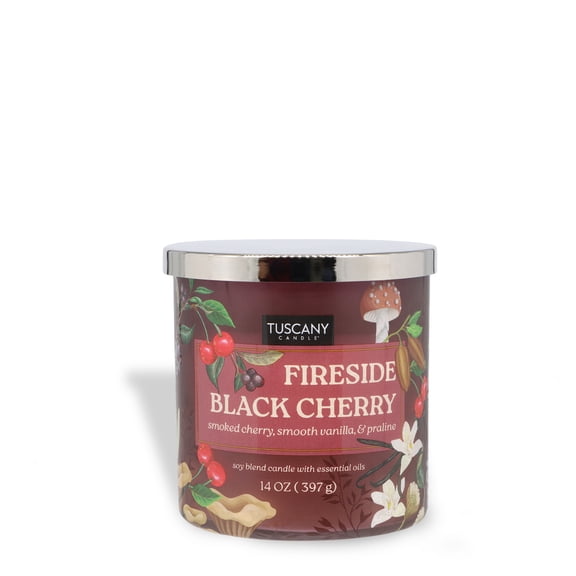 Fireside Black Cherry: Vanilla Praline Scented Fall Candle (14 oz)