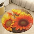thumbnail image 5 of Oil Painting of Sunflowers Washable Round Rug -Circle Area Rugs for Nursery Bedroom, Vintage Non Slip Non Shedding Low Pile Carpet for Living Room Coffee Table Entryway, 5 of 7