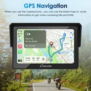 Carpuride CarPlay & Android Auto for Motorcycle, Music Sharing,IP67 Waterproof Gps Ips HD Screen,Light Sensor Car Accessories(502)