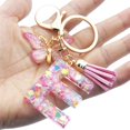 thumbnail image 3 of ORUYROP Initials Letter Keychain Pink Tassel Butterfly Pendant for Women Girls Wallet Backpack Purses, 3 of 4