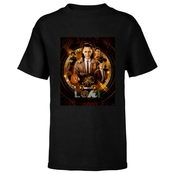 Marvel Loki Characters Disney Series Poster - Short Sleeve T-Shirt for Kids - Customized-Black
