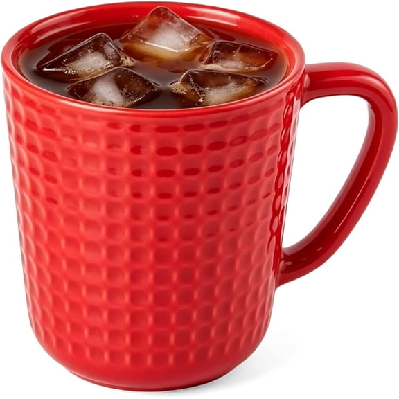 20 oz Ceramic Coffee Mug, Large Porcelain Latte Mug with Handle, Red | Large 20 oz ceramic mug for coffee, , latte and cocoa. Comfortable grip, durable porcelain, microwave and dishwasher safe.