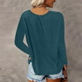 thumbnail image 3 of MORTTIC 4-Pack Women's Long Sleeve V-Neck Soft Basic Tops Loose Fit Casual Shirts for Layering Everyday Wear Dark Green White Gray Black，M, 3 of 10