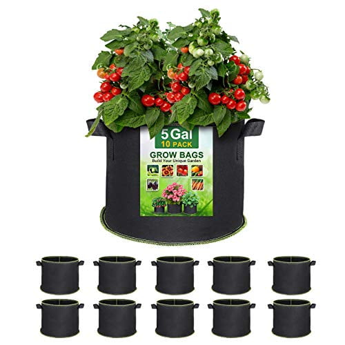 5~20 Strawberry Plant Grow Bags 3Gallon Heavy Duty Aeration Fabric Pots Nonwoven 