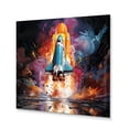 thumbnail image 2 of Designart "Revelation of the Rocketship I" Transportation Metal Wall Art Prints, 2 of 5