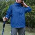 thumbnail image 5 of Wutalume Women's Solid Color Hooded Long Sleeve Jacket Lightweight Windbreaker Sun Protection Coat for Outdoor Hiking Running Sports,Blue M, 5 of 6