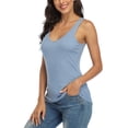 thumbnail image 4 of Women's Solid V Neck Camisole Sleeveless Casual Basic Tank Tops, 4 of 6