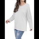 thumbnail image 2 of Blusas de Mujer de Larga con Cuello en V, Túnicas Casuales, Camisas Básicas, Blusas Holgadas M, 2 of 7
