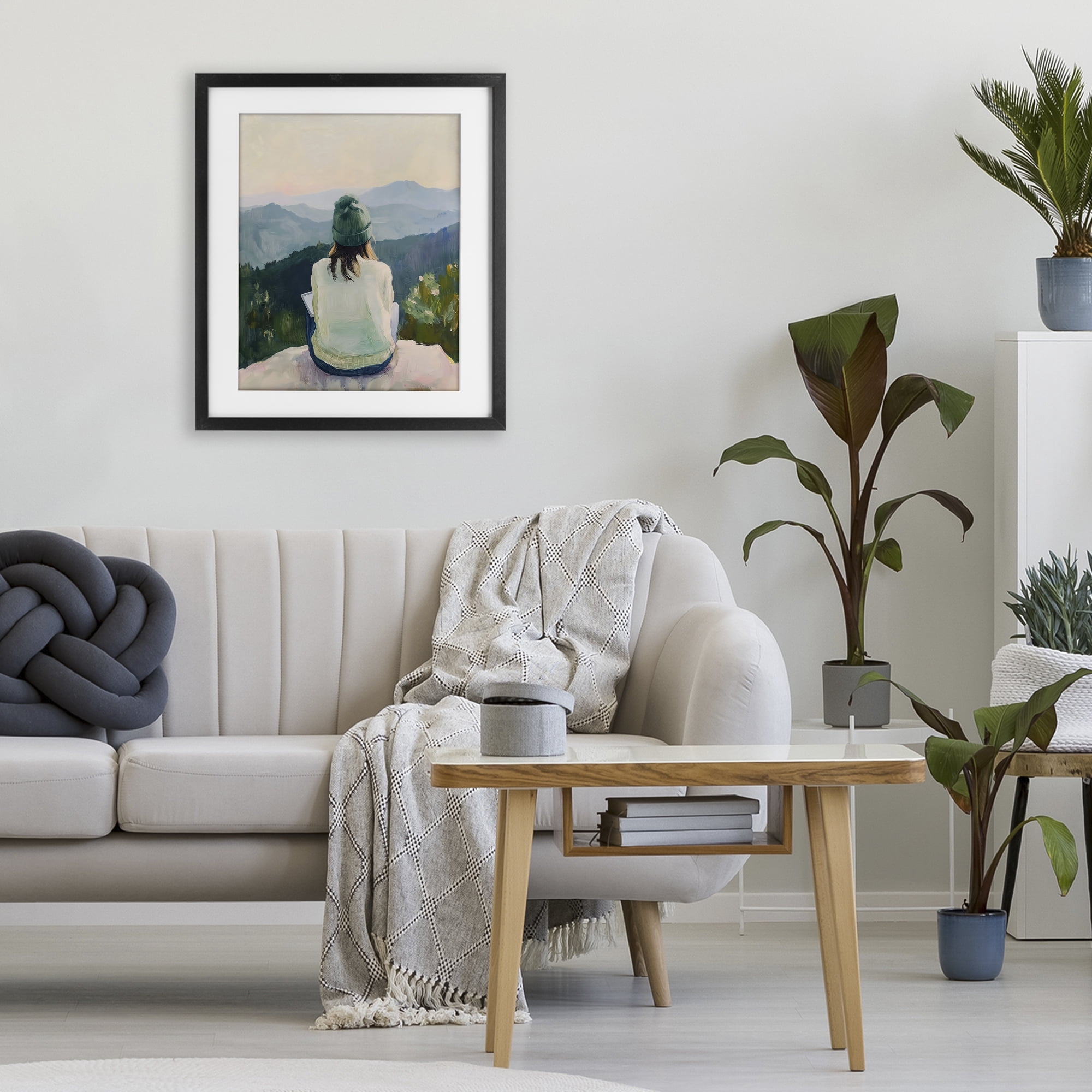 Stupell Industries Mindful Solitude Meditation View Black Framed Print Under Glass, design by The Prints Vibe