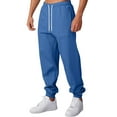 thumbnail image 2 of WTOBBY Men's Relaxed Fit Casual Sweatpants, Stretch Waistband with Drawstring for Sports and Everyday Wear, Comfortable and Easy Move, Soft Fleece Lining,Blue L, 2 of 8