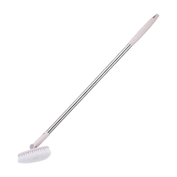 Scrub Brush with Long Handle, Rotatable Triangular Head Multi-Surface Cleaning Brush, Extendable Stainless Steel Pole with Stiff Bristles, Ideal for Bathroom, Shower, Bathtub, Wall and Floor