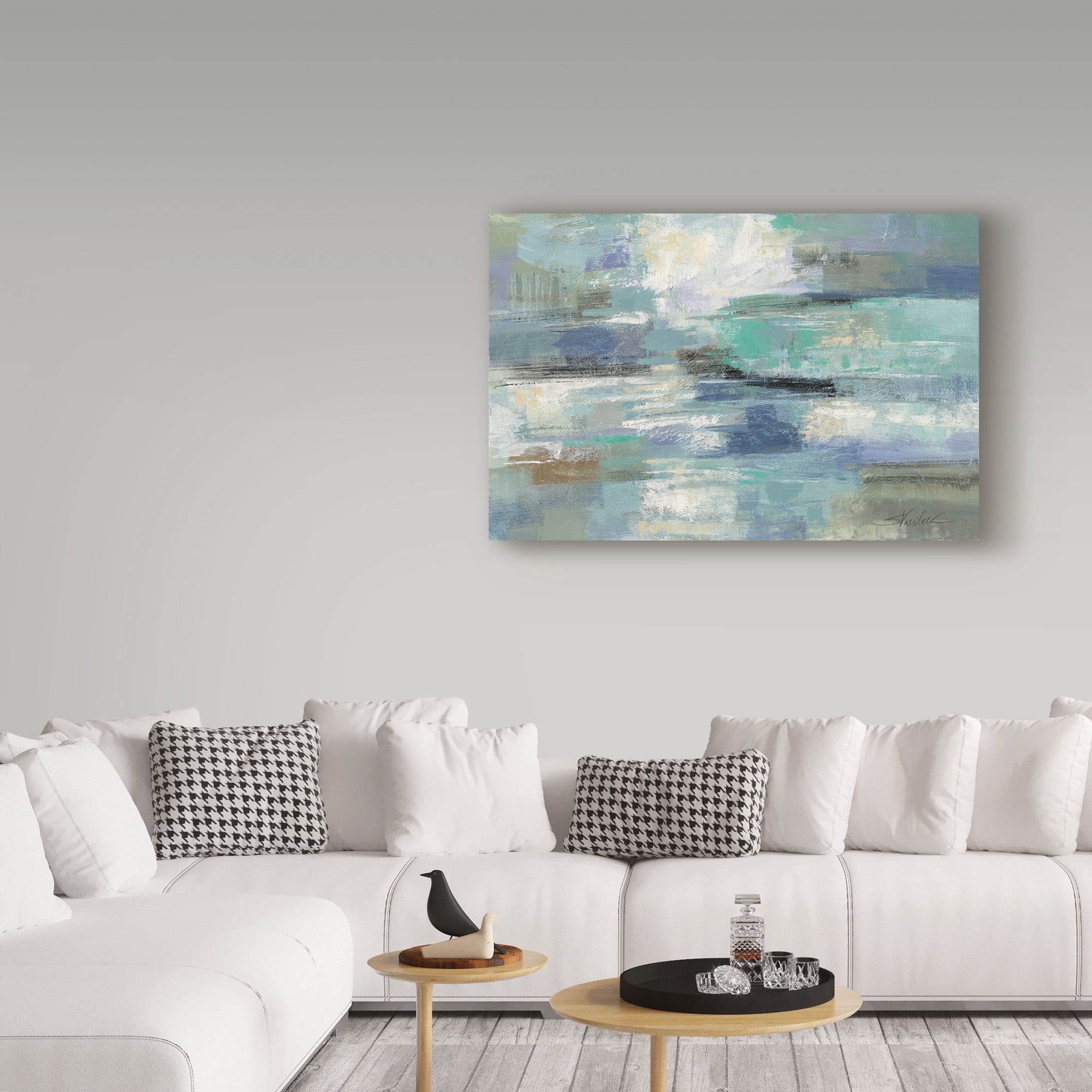 Trademark Fine Art 'Clear Water Blue and Grey' Canvas Art by Silvia Vassileva