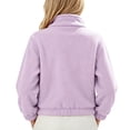 thumbnail image 7 of NAISIBABY Girls Jacket — Warm Fleece Long-Sleeve Casual Stand-Collar Outerwear Purple Size 8, 7 of 7