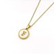 thumbnail image 1 of Collar de acero inoxidable con letras en forma de concha de color dorado redondo para mujer, colgante de acero de titanio de estilo europeo y americano con 26 letras en inglés, 1 of 6