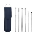 thumbnail image 2 of Seitruly Paquete de 6 palillos para los oídos, cuchara de acero inoxidable, Kit removedor de cerumen, recogedores de extracción de curetas cuidado de los oídos Azul, 2 of 6