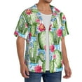 thumbnail image 2 of Kdxio Men'S Hawaiian Shirt For Men Short Sleeve Shirt Flowers And Cactus Summer Casual Holiday Beach Button Down T-Shirts, 2 of 5