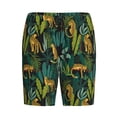 thumbnail image 3 of Picia Jungle Leopard Yellow Pajama Shorts for Men, Men's Pajama Bottoms, Sleepwear,Short Pajama Pants-Medium, 3 of 9