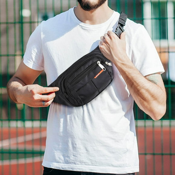 Men's Canvas Sports Waist Bag Casual Fashion Large Capacity Storage Waist Bag
