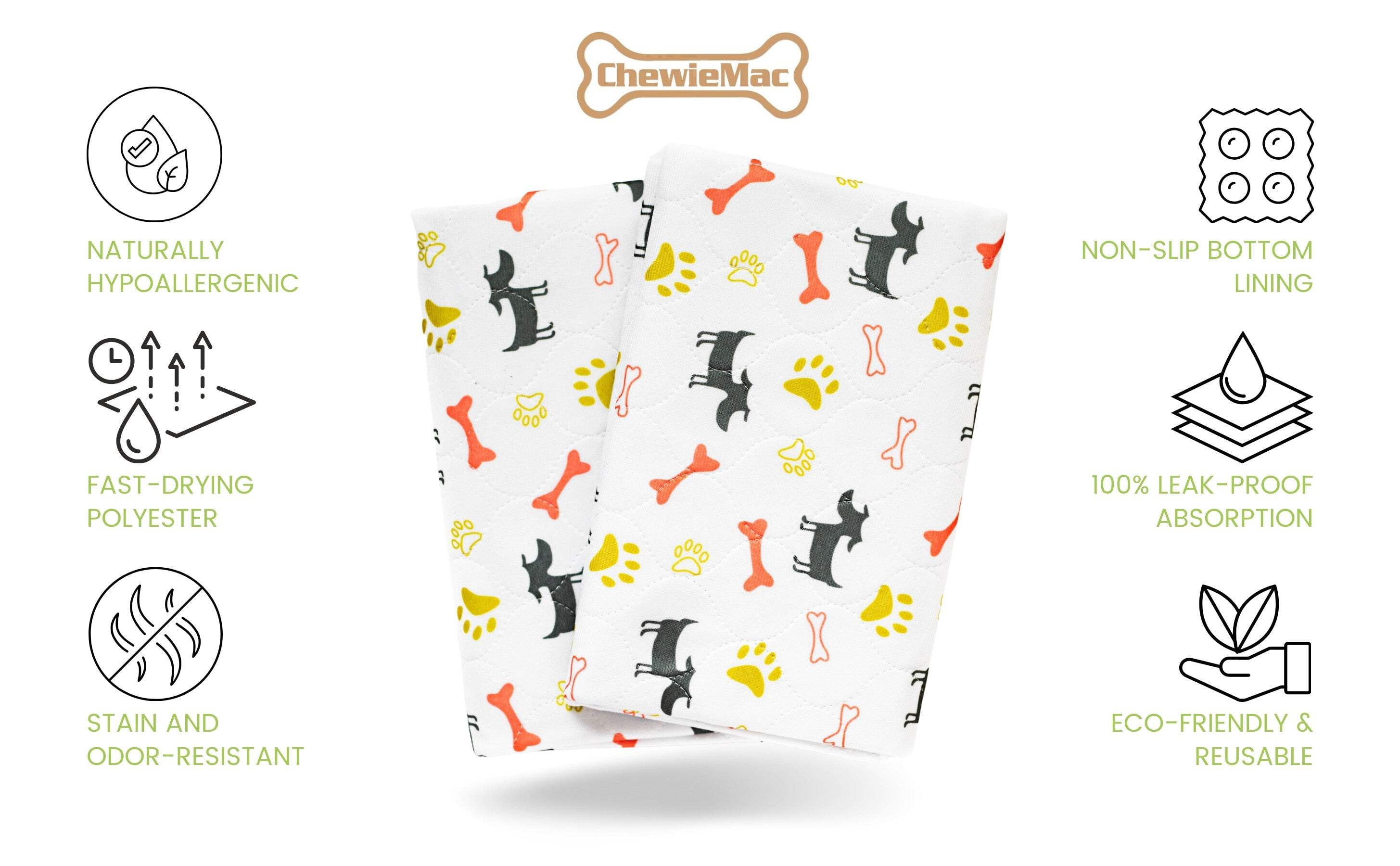 Premium Washable Reusable Pet Pee Pads | Large House Training Mats 28 inches x 31 inches