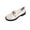 White, variant on Green Womens Moccasin Shoes Pointed Toe Wedge Heel Pull On Metal Chain Decor Solid Color Outdoor Daily Wear Comfortable Non Slip Breathable Shoes Size 40