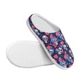 thumbnail image 3 of Lsque Skull flower blue Pattern Womens Comfort Cotton on Scuff With Memory Foam and Anti-skid Sole Slipper-42/43, 3 of 7