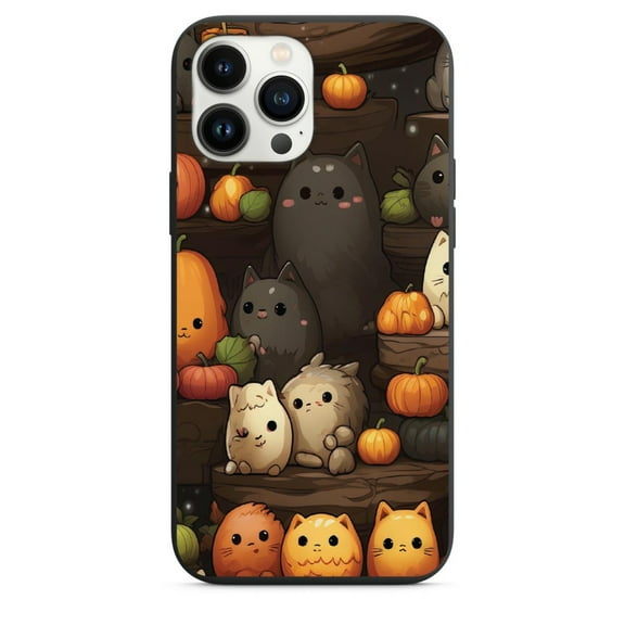 Cute Halloween Cats and Pumpkin Phone Case for iPhone 7 8 X XS XR SE 11 12 13 14 Pro Max Mini Note 10 20 s10 s10s s20 s21 20 Plus Ultra