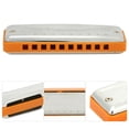 thumbnail image 4 of Instrument de Musique, Harmonica Portable à 10 Trous, Résistant à l'Eau pour les Débutants Professionnels Blanc, Bleu, Orange, Rouge, Noir, 4 of 8